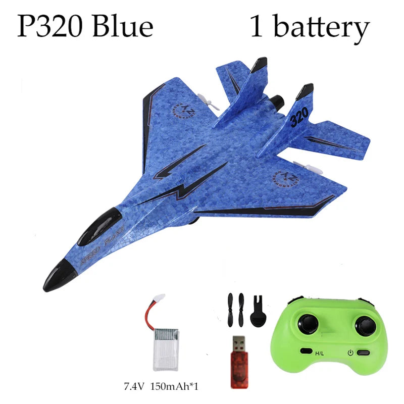 Parkten 2.4G 2CH Glider RC Ariplane P320 Fixed Wing Fighter Aircra Hand Throwing Foam Outdoor Toys For Boys Birthday Gift by Tech-Home Store