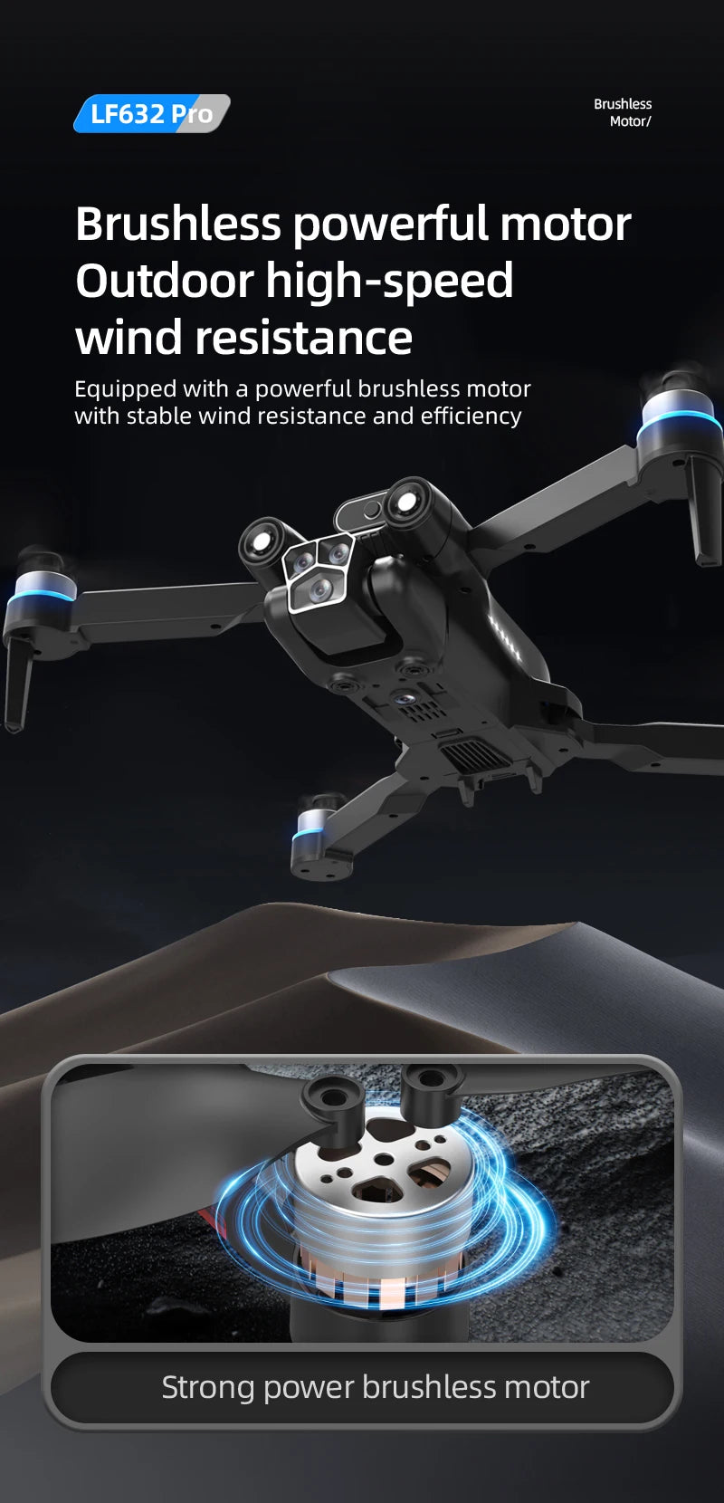 LF632 5G RC Drone Brushless Intelligent HD Dual Camera WIFI FPV Optical Flow Obstacle Avoidance Foldable Quadcopter Model Toys by Tech-Home Store