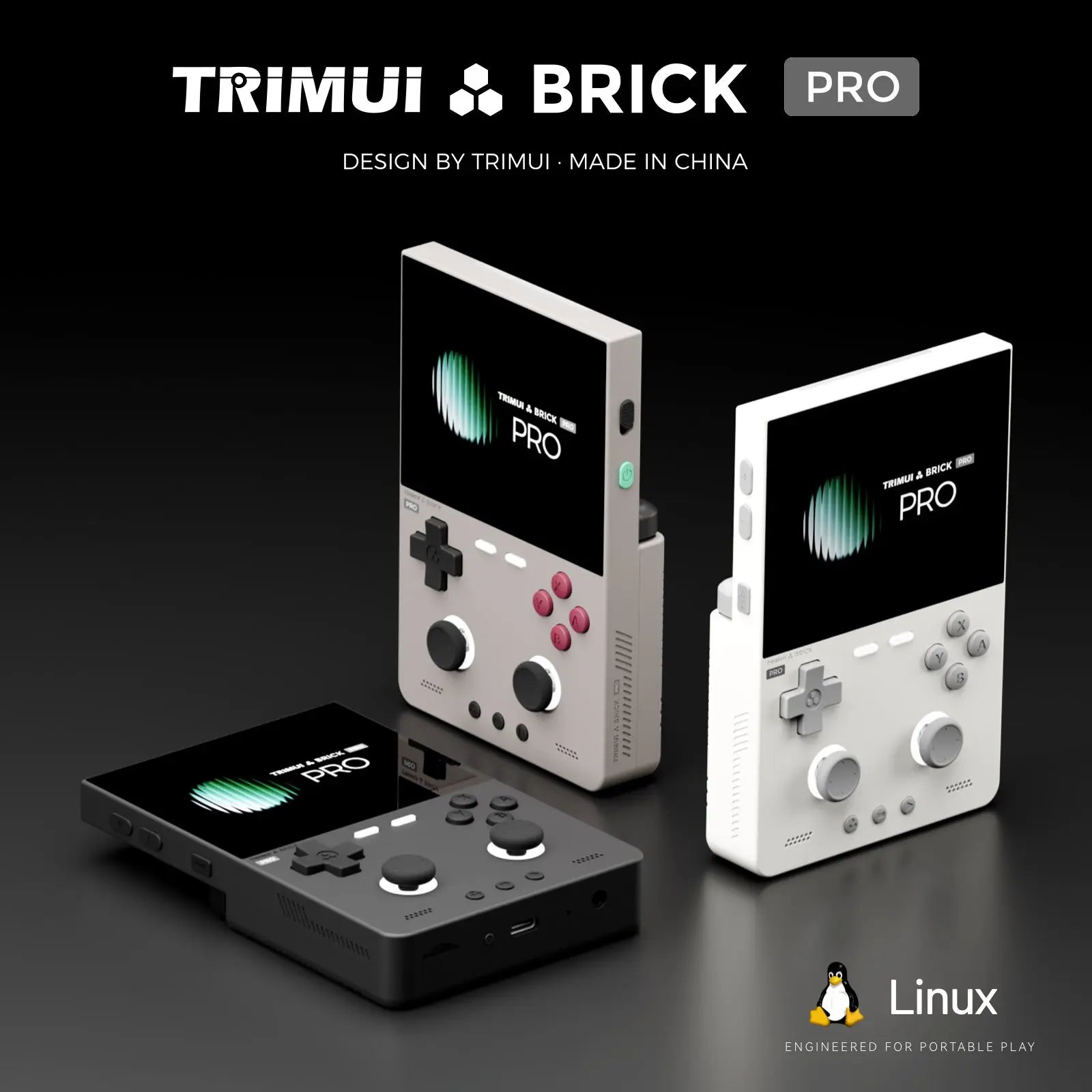 TRIMUI BRICK PRO Handheld Game Console 3.95'' IPS Screen RGB Top Light Dual Hall Joysticks A133P Linux 4.9 System 5000mAhGifts by Tech-Home Store