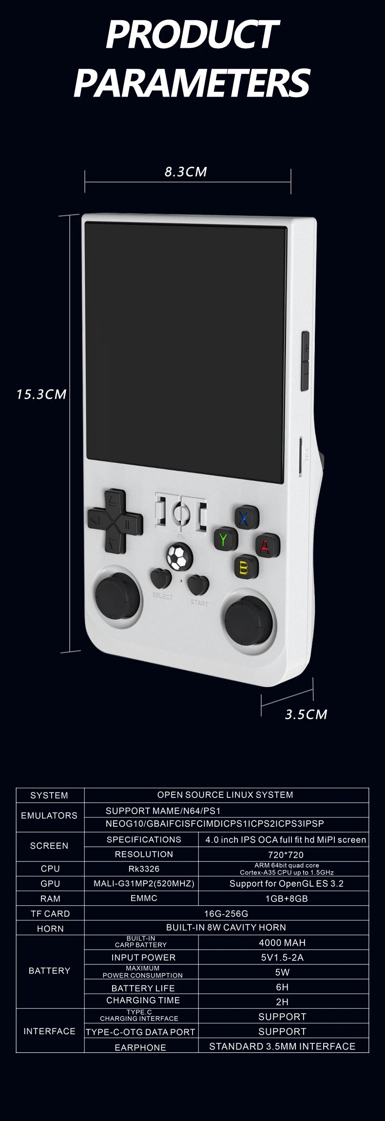 R36 Max Console Handheld Game Players 4inch IPS Screen Open Source Console Retro Pocket Video Player 64G/128G Up to 22000+ Games by Tech-Home Store