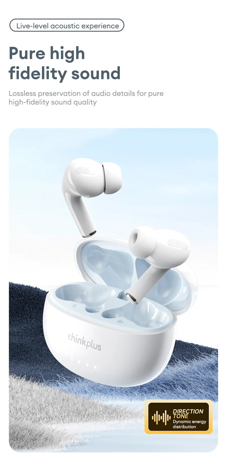 Lenovo LP5 PRO Wireless Bluetooth 5.4 Earphones TWS HiFi Sound Gaming Earbuds LP5Pro Sport headset Long Standby with Mic 2025 by Tech-Home Store