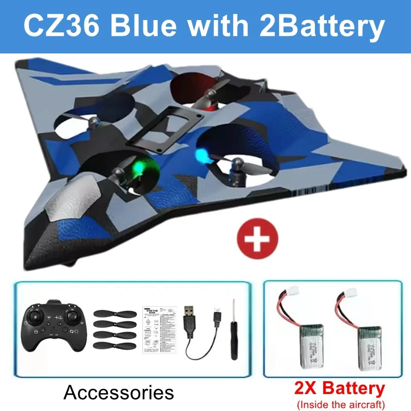 Remote Control Airplane RC Plane Helicopter 360° Flip Stunt Airplane with LED Radio EPP Foam Aircraft Fighter Jet Drone Fly Toy by Tech-Home Store