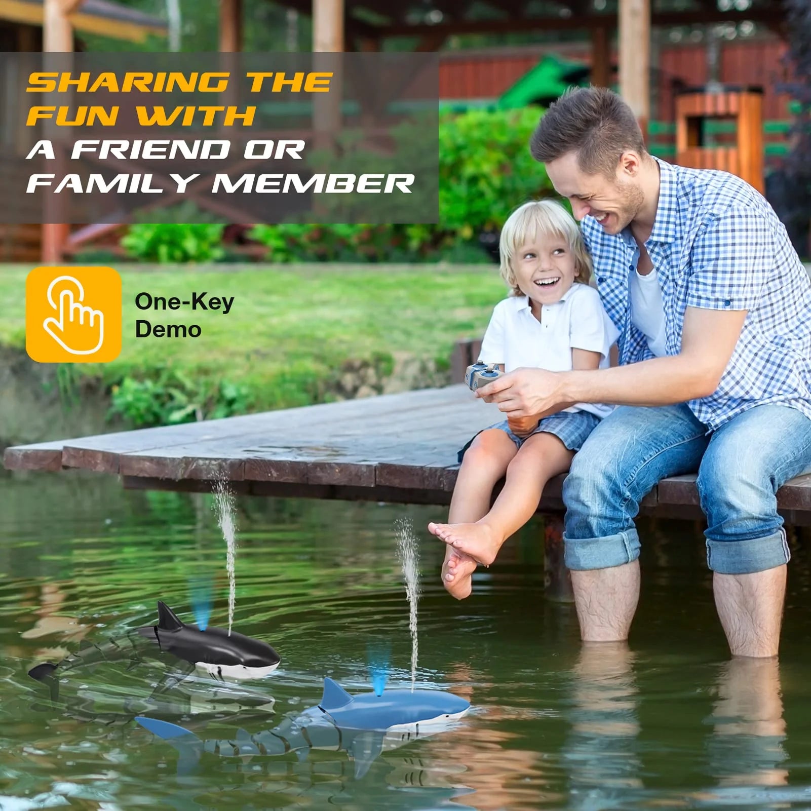 Smart Rc Shark whale Spray Water Toy Remote Controlled Boat ship Submarine Robots Fish Electric Toys for Kids Boys baby Children by Tech-Home Store