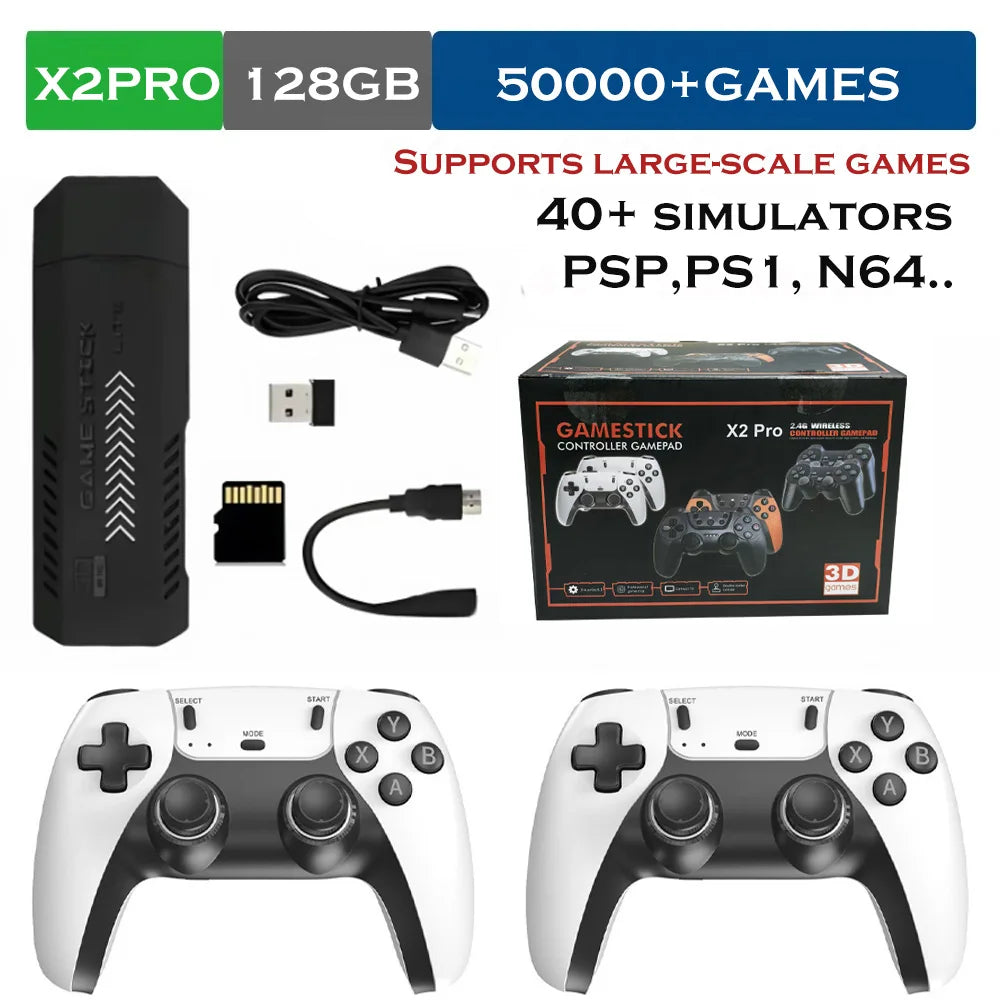 The X2 Pro video game console comes with 50,000 retro games and over 40 emulators, and is compatible with PS1/N64/PSP. by Tech-Home Store
