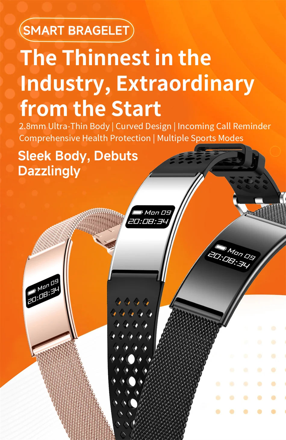 Men Women Smart Bracelet Heart Rate Sleep Monitor Health Smart Band Waterproof Sports Fitness Tracker Smartwatch For Android iOS by Tech-Home Store