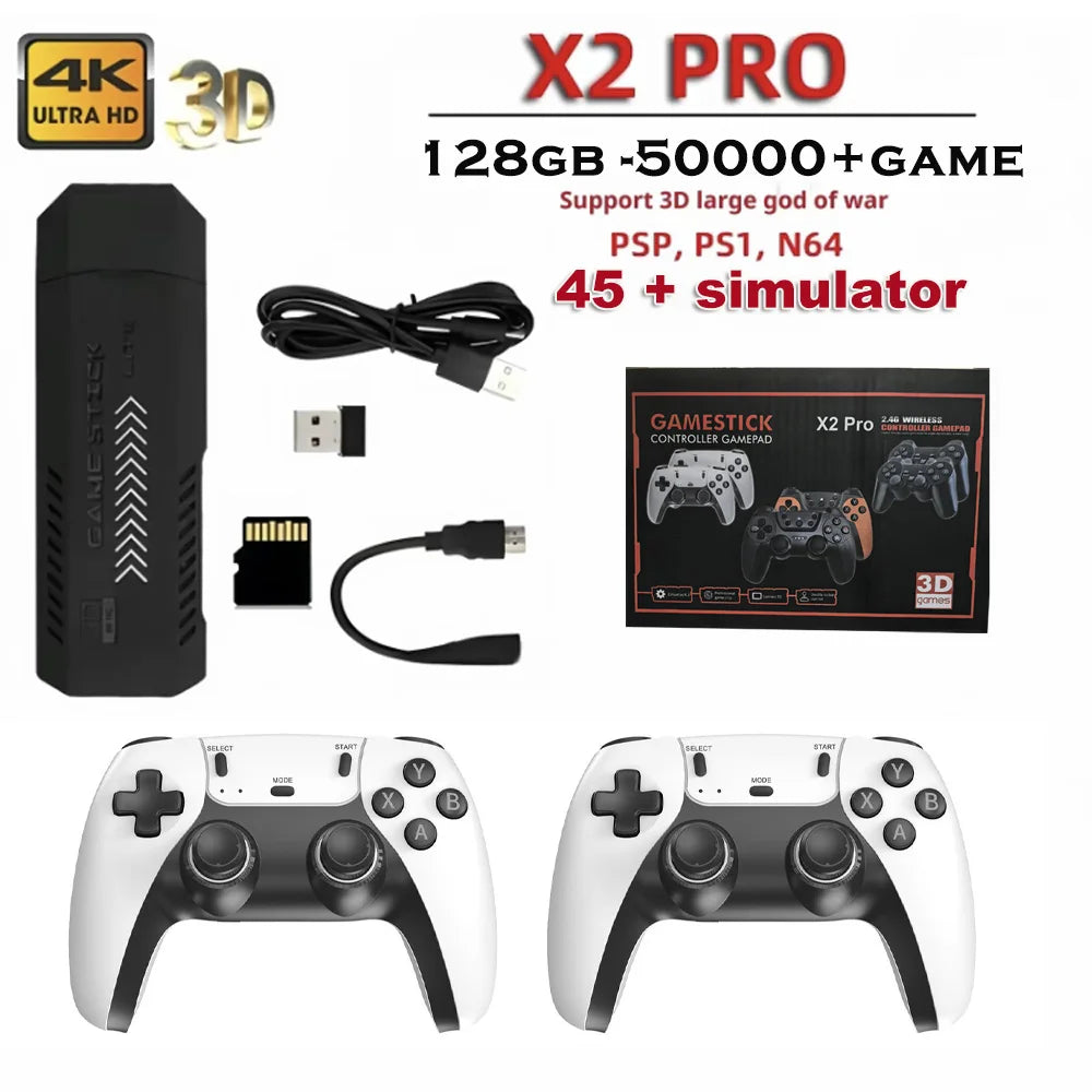 The X2 Pro video game console comes with 50,000 retro games and over 40 emulators, and is compatible with PS1/N64/PSP. by Tech-Home Store