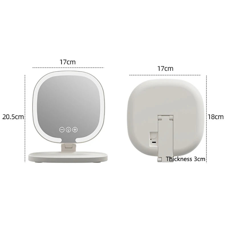 Foldable Three Color LED Light Makeup Mirror by Tech-Home Store