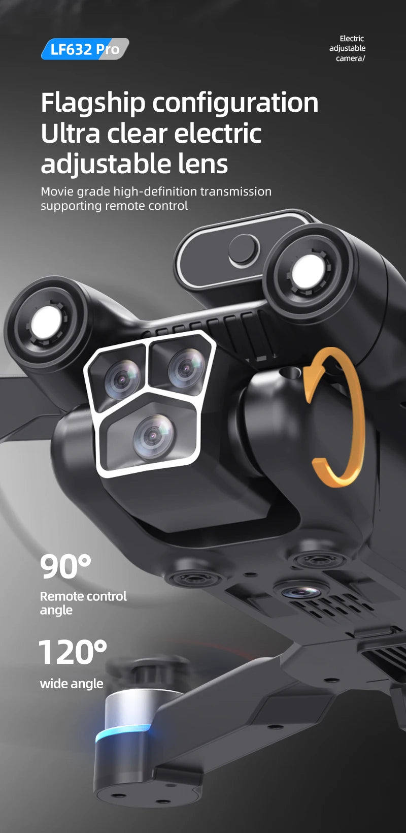 LF632 5G RC Drone Brushless Intelligent HD Dual Camera WIFI FPV Optical Flow Obstacle Avoidance Foldable Quadcopter Model Toys by Tech-Home Store