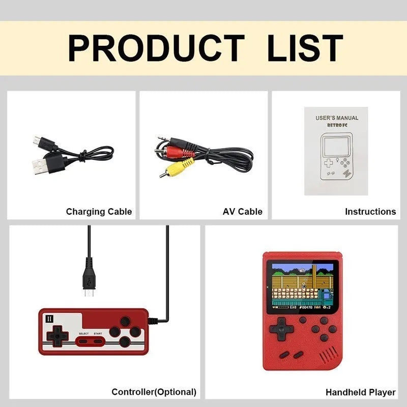 2.4Inch Retro Portable Mini Handheld Game Player 8 Bit Video Game Console Built-in 500 Games Gameboy For Kid Gift by Tech-Home Store