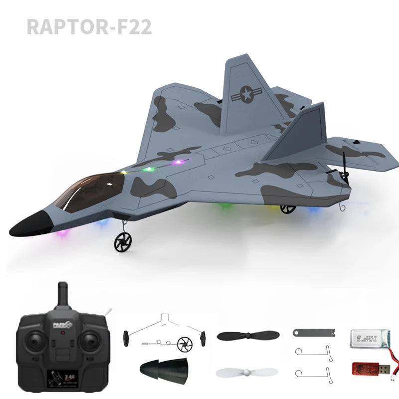 2024 New F22S 2.4G 4CH 3D6G RC Airplane Raptor F22 Warplane WLtoys A180 Upgrade Version LED Light With Gyroscope Out Door Toys by Tech-Home Store