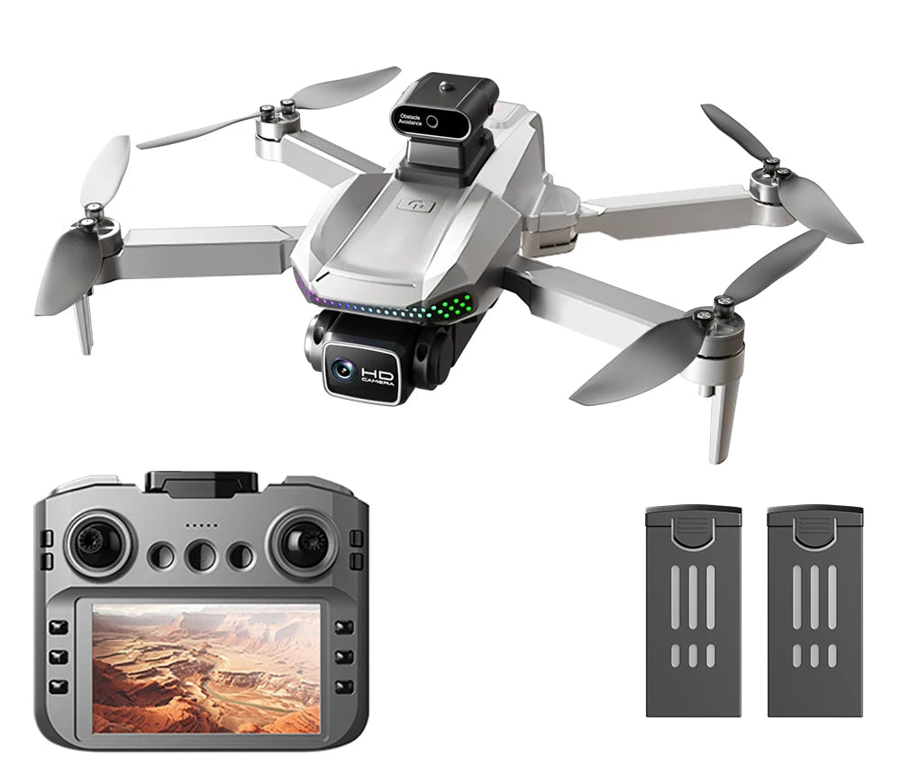 S50 PRO GPS Drone with 2 Batteries, 4.5-inch Large Screen Remote, Real-Time HD Camera, Obstacle Avoidance, Extended Flight Time by Tech-Home Store