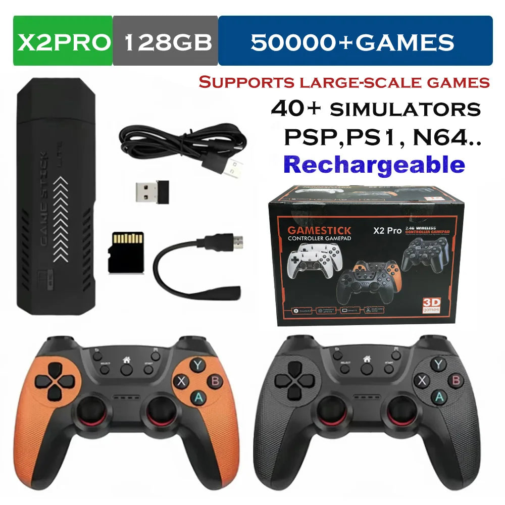 The X2 Pro video game console comes with 50,000 retro games and over 40 emulators, and is compatible with PS1/N64/PSP. by Tech-Home Store