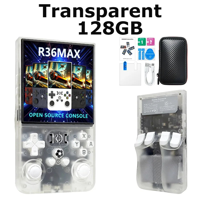 R36 Max Console Handheld Game Players 4inch IPS Screen Open Source Console Retro Pocket Video Player 64G/128G Up to 22000+ Games by Tech-Home Store