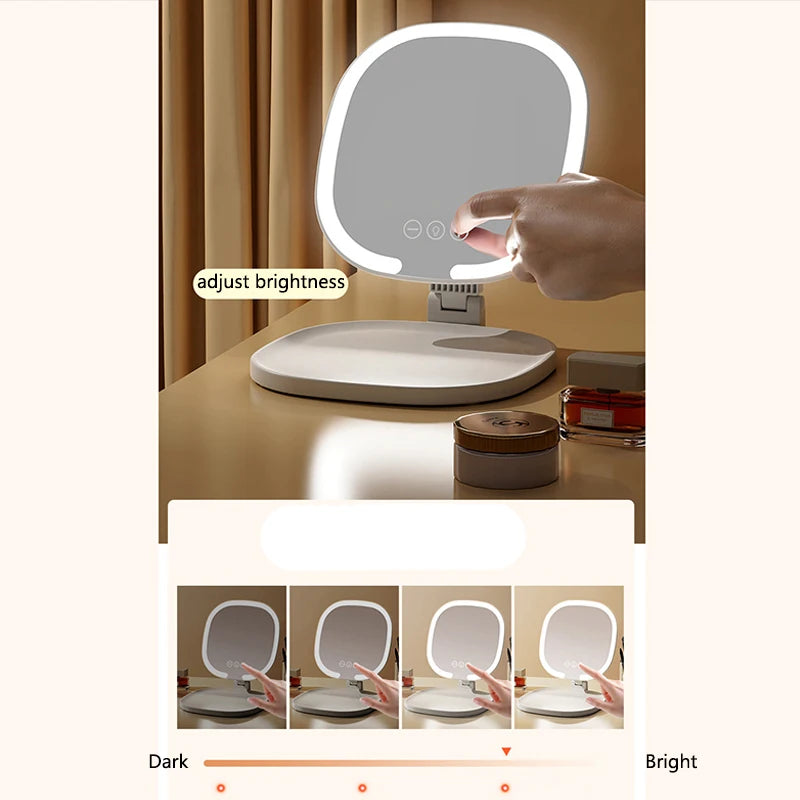 Foldable Three Color LED Light Makeup Mirror by Tech-Home Store