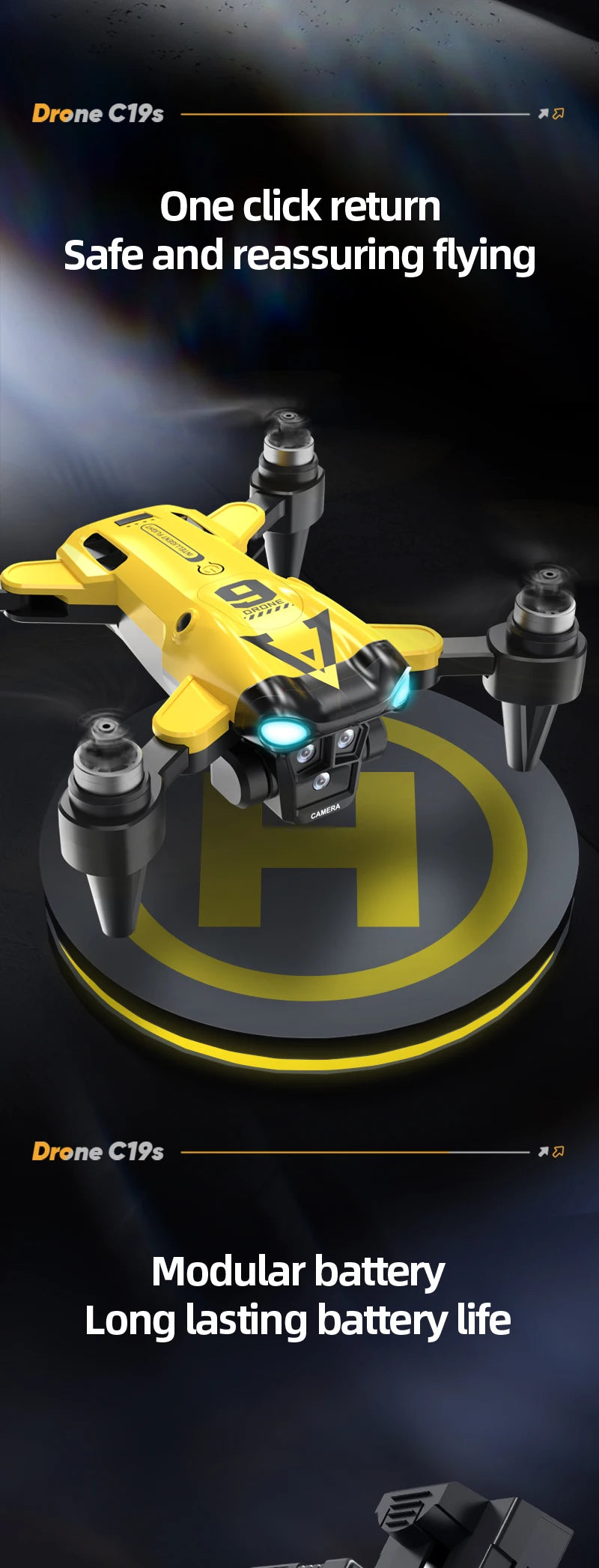 New B9 Pro RC Drone 4K 1080P Wide Angle Dual HD Camera Foldable Quadcopter WiFi FPV Altitude Hold， Long Endurance Drone - Equipped With Optical Flow Positioning And Dual High-definition Cameras, It Is The Perfect Gift For A by Tech-Home Store