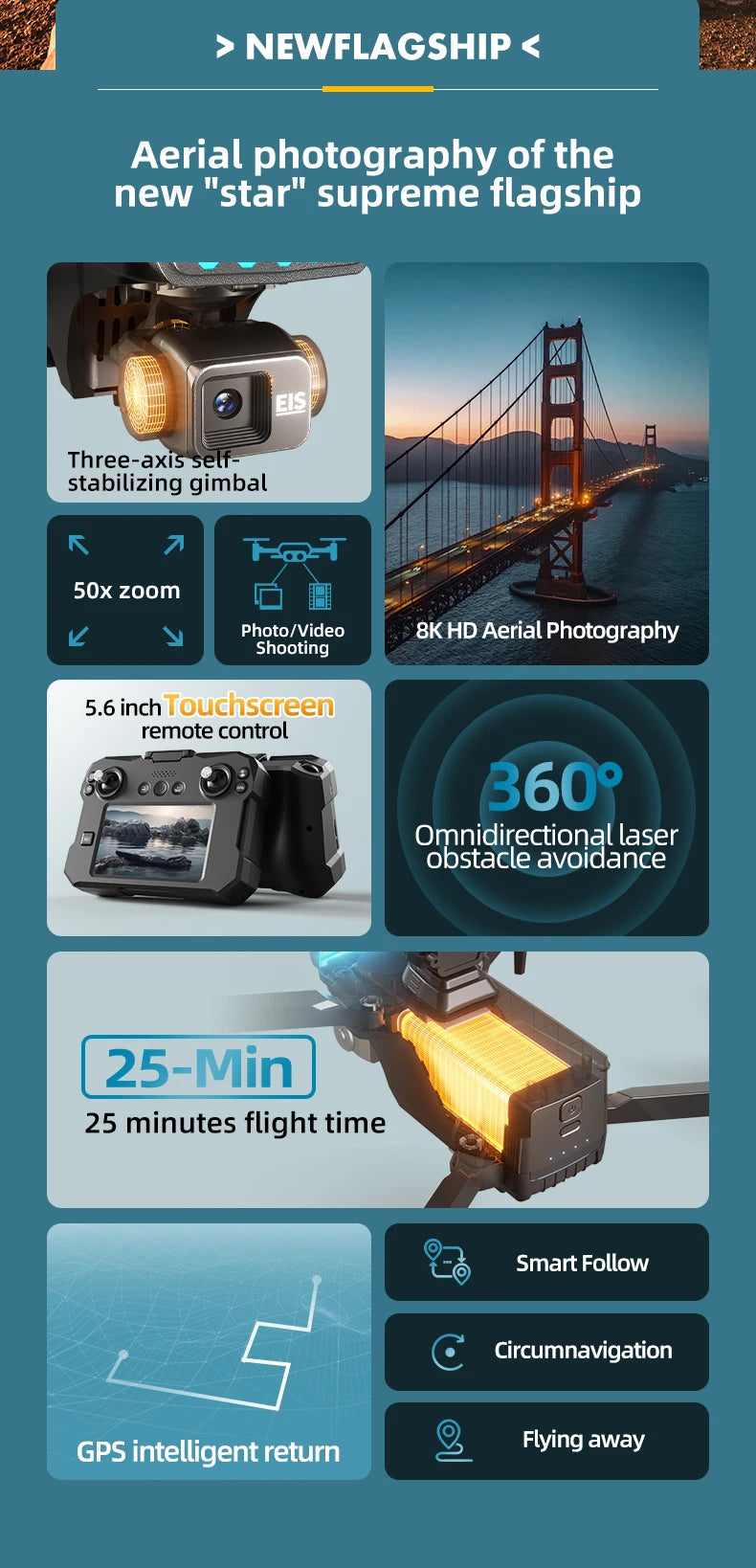KAITWO PRO Drone - 8K Cinematic Capture With 5G Live Control And 360 Degree Laser Obstacle Avoidance by Tech-Home Store