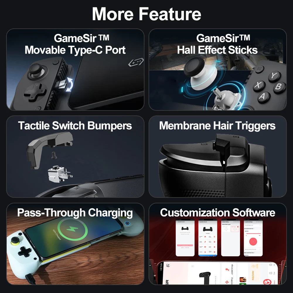 GameSir X5 Lite Mobile Phone Gamepads for iPhone 16 15 Series iPad Mini Android Tablet Controller Hall Effect Joysticks Design by Tech-Home Store