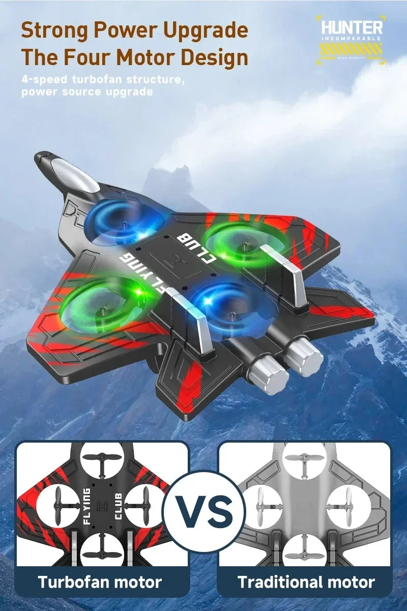 Remote Control Airplane RC Plane Helicopter 360° Flip Stunt Airplane with LED Radio EPP Foam Aircraft Fighter Jet Drone Fly Toy by Tech-Home Store