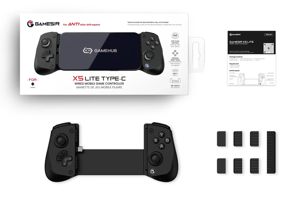 GameSir X5 Lite Mobile Phone Gamepads for iPhone 16 15 Series iPad Mini Android Tablet Controller Hall Effect Joysticks Design by Tech-Home Store