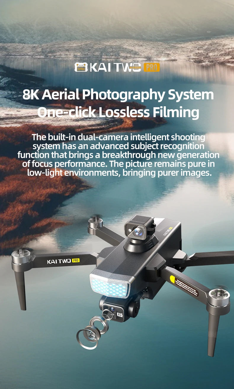 KAITWO PRO Drone - 8K Cinematic Capture With 5G Live Control And 360 Degree Laser Obstacle Avoidance by Tech-Home Store
