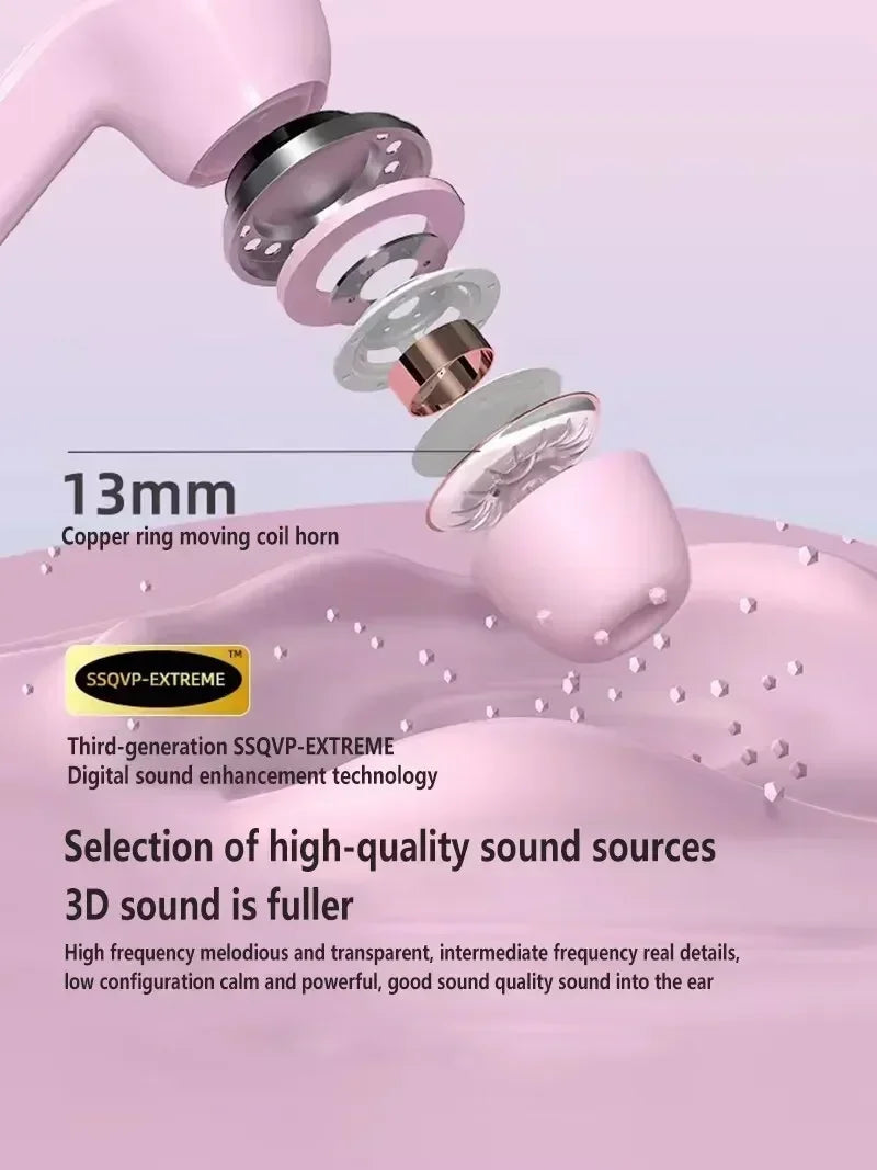 Original T2 Wireless Bluetooth Earphone Transparent HIFI Headphones LED Power Digital Display Stereo Sound Earphones for Xiaomi by Tech-Home Store