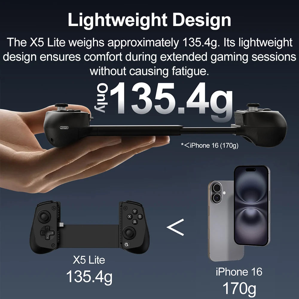 GameSir X5 Lite Mobile Phone Gamepads for iPhone 16 15 Series iPad Mini Android Tablet Controller Hall Effect Joysticks Design by Tech-Home Store