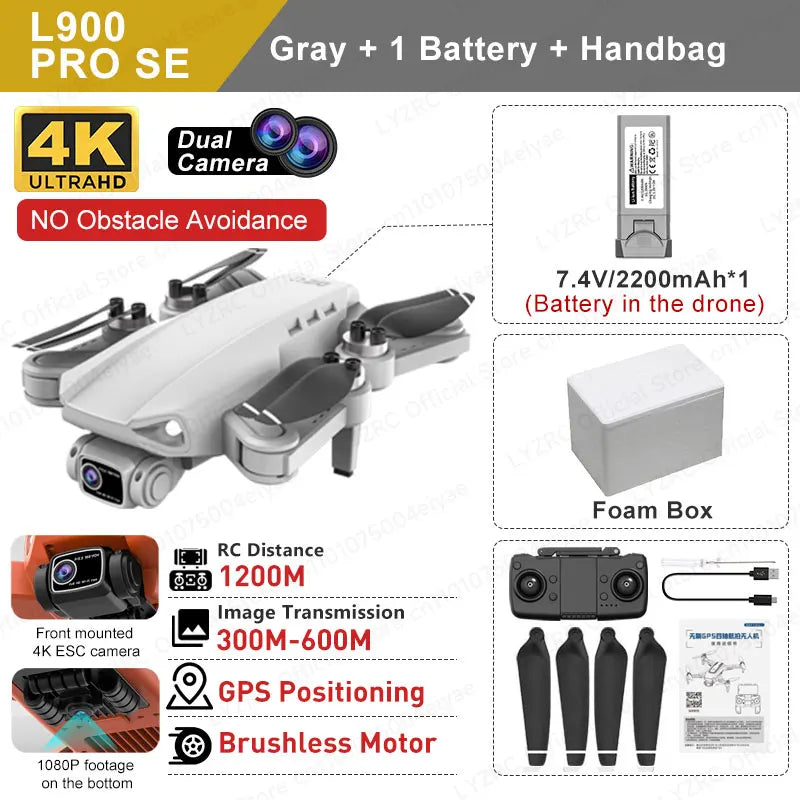 L900 PRO MAX 360 Degree Obstacle Avoidance GPS Drone - Dual 4K Cameras, 5G WiFi FPV, Foldable RC Quadcopter by Tech-Home Store