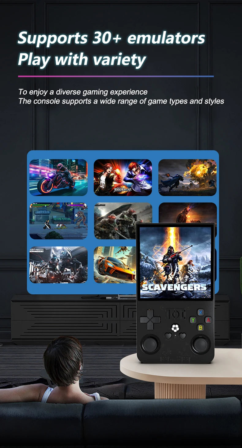 R36 Max Console Handheld Game Players 4inch IPS Screen Open Source Console Retro Pocket Video Player 64G/128G Up to 22000+ Games by Tech-Home Store