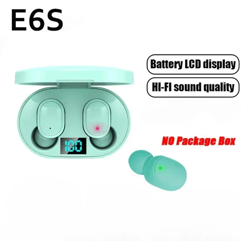 E6S Wireless Bluetooth Earphones TWS Bluetooth Headset Wireless Earbuds Noise Cancelling Earphones with Microphone Headphones by Tech-Home Store