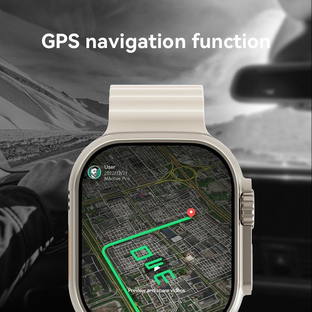 Microwear Ai3 Ultra Smartwatch 5G - 180 Degree Rotating Camera, 2.2 Inch AMOLED HD Display, GPS WiFi by Tech-Home Store