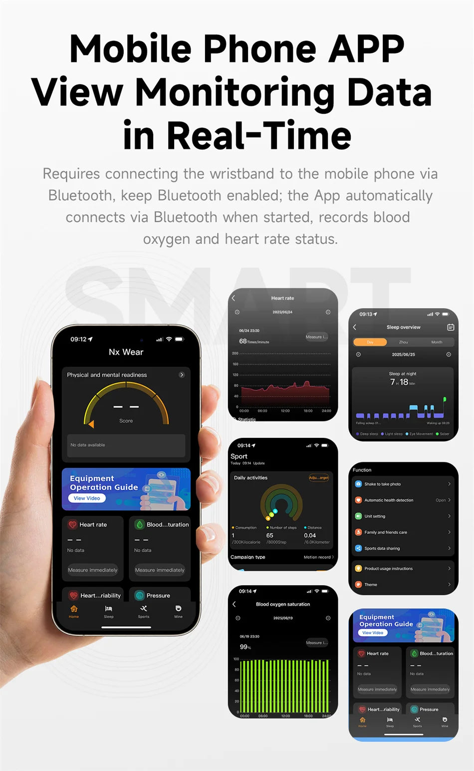 Men Women Smart Bracelet Heart Rate Sleep Monitor Health Smart Band Waterproof Sports Fitness Tracker Smartwatch For Android iOS by Tech-Home Store