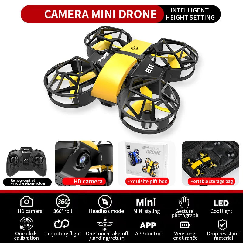 Dowellin D12 Drone Mini Remote Control Aircraft - Ultralight 35g With Dual HD Cameras For Easy Indoor Flying by Tech-Home Store