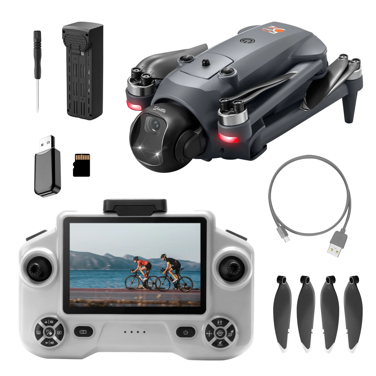 YLRC YL059 RC Drone Airdrop GPS WIFI FPV 180° ESC 4K Dual Camera Smart Follow Obstacle Avoidance Quadcopter 4.5" Screen by Tech-Home Store