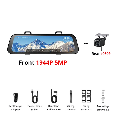 70mai S500 Rear Dash Cam 9.35in Touch Screen Dual Channel HDR Parking by Tech-Home Store