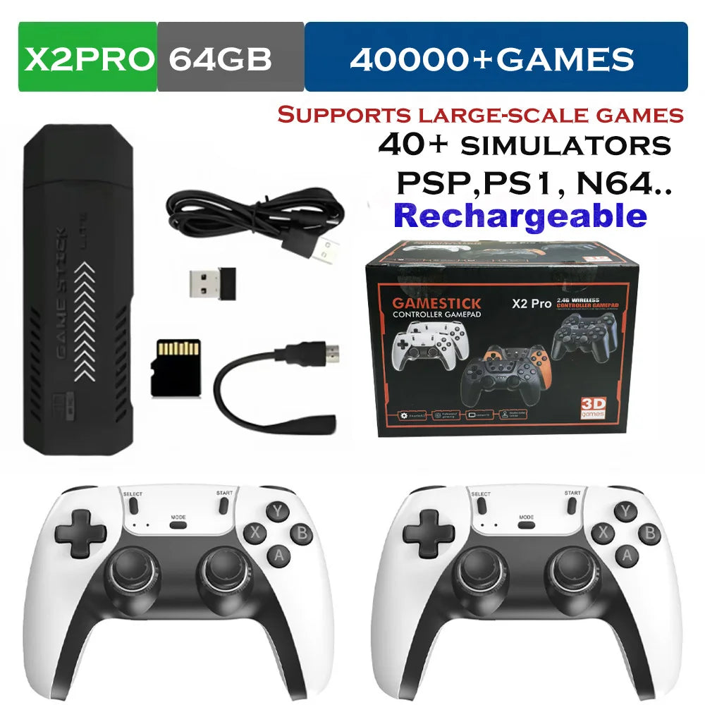 The X2 Pro video game console comes with 50,000 retro games and over 40 emulators, and is compatible with PS1/N64/PSP. by Tech-Home Store