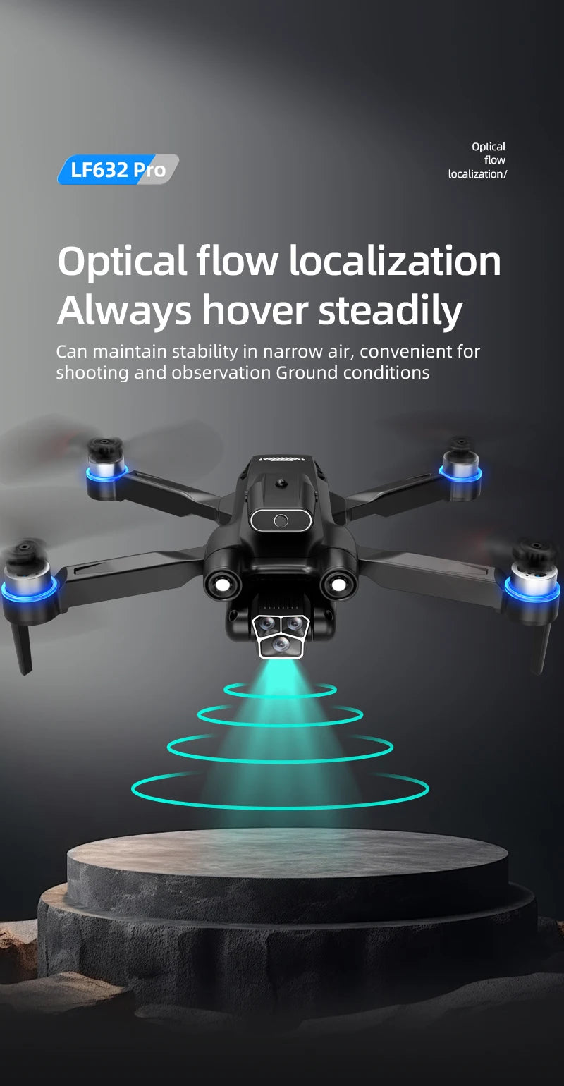 LF632 5G RC Drone Brushless Intelligent HD Dual Camera WIFI FPV Optical Flow Obstacle Avoidance Foldable Quadcopter Model Toys by Tech-Home Store