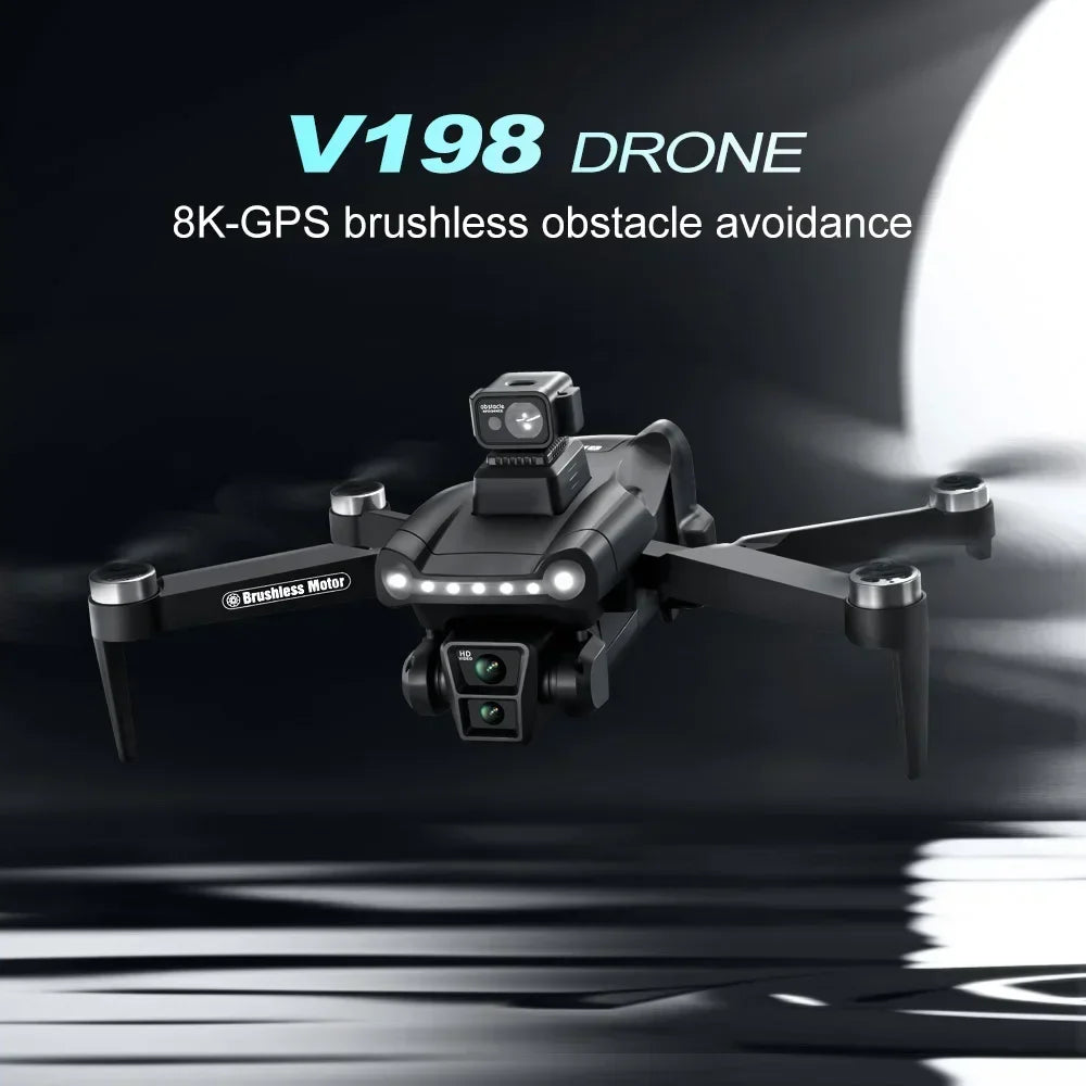 Lenovo V198 MAX GPS Drone 8K Profesional 4K HD Camera Brushless Laser Obstacle Avoidance Foldable Quadcopter Aerial Optical by Tech-Home Store