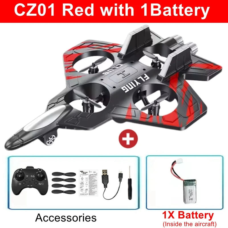 Remote Control Airplane RC Plane Helicopter 360° Flip Stunt Airplane with LED Radio EPP Foam Aircraft Fighter Jet Drone Fly Toy by Tech-Home Store