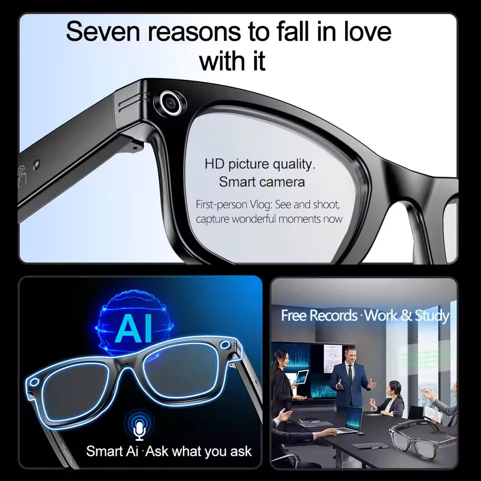 New 800W Camera AI Glasses Men Color-Changing Smart Translation Glasses Photo Video Recording Waterproof Call Smart Sunglasses by Tech-Home Store