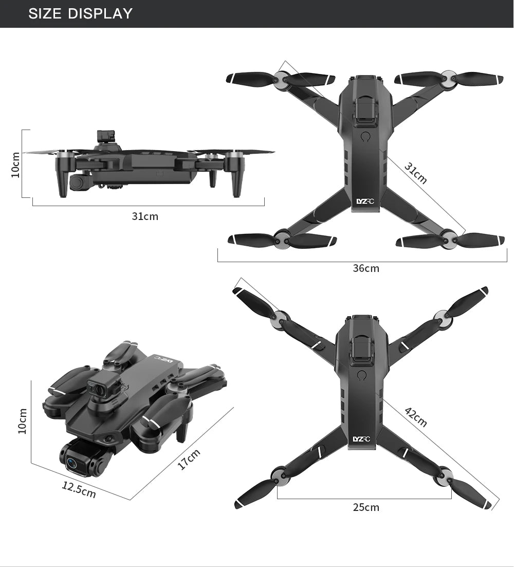 L900 PRO MAX 360 Degree Obstacle Avoidance GPS Drone - Dual 4K Cameras, 5G WiFi FPV, Foldable RC Quadcopter by Tech-Home Store