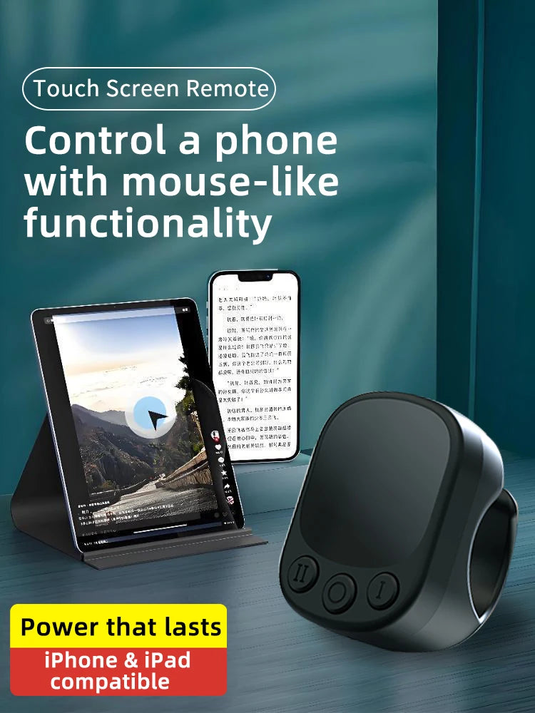 Mouse Ring Remote Control with Touchpad,Smart Automatic Screen Clicker Device，Continuous Clicker，Scrolling Ring Remote Control S by Tech-Home Store