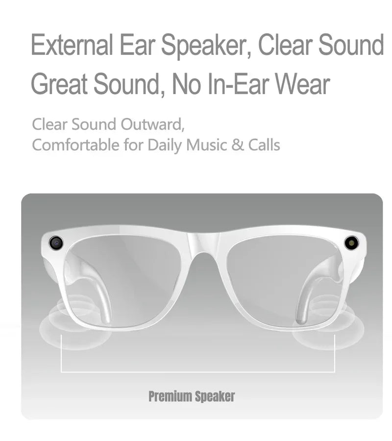 NovaTech VisionGlass 4K AI Smart Glasses - 800W Pixel Camera and Real Time Translation in 75 Languages by Tech-Home Store