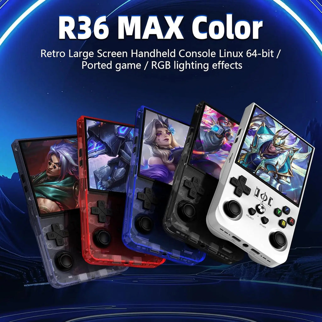 R36 Max Console Handheld Game Players 4inch IPS Screen Open Source Console Retro Pocket Video Player 64G/128G Up to 22000+ Games by Tech-Home Store