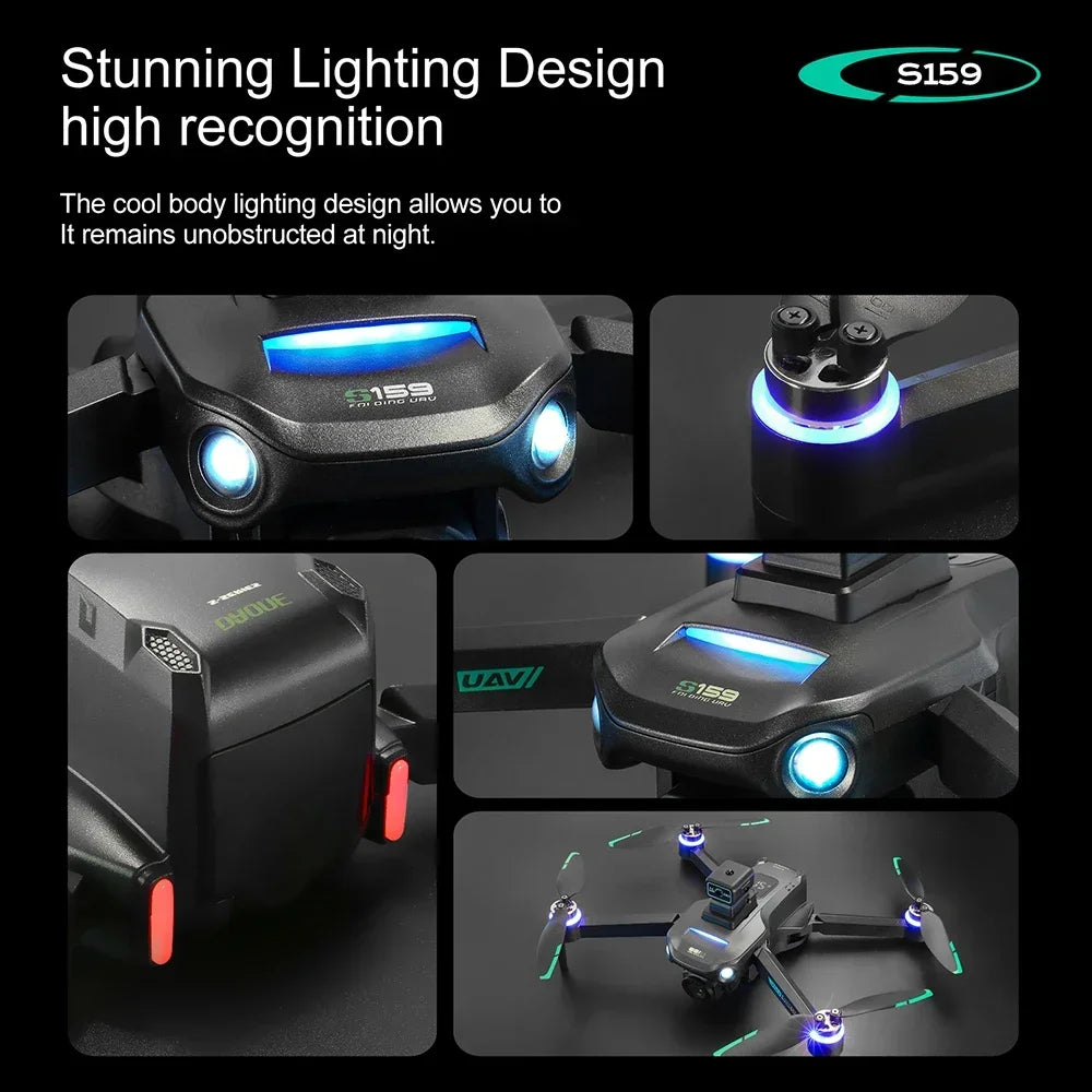 S159 GPS Drone 8K HD Dual Camera Professional 360° Obstacle Avoidance Brushless Foldable Quadcopter with Screen 5G WiFi Dron Toy by Tech-Home Store