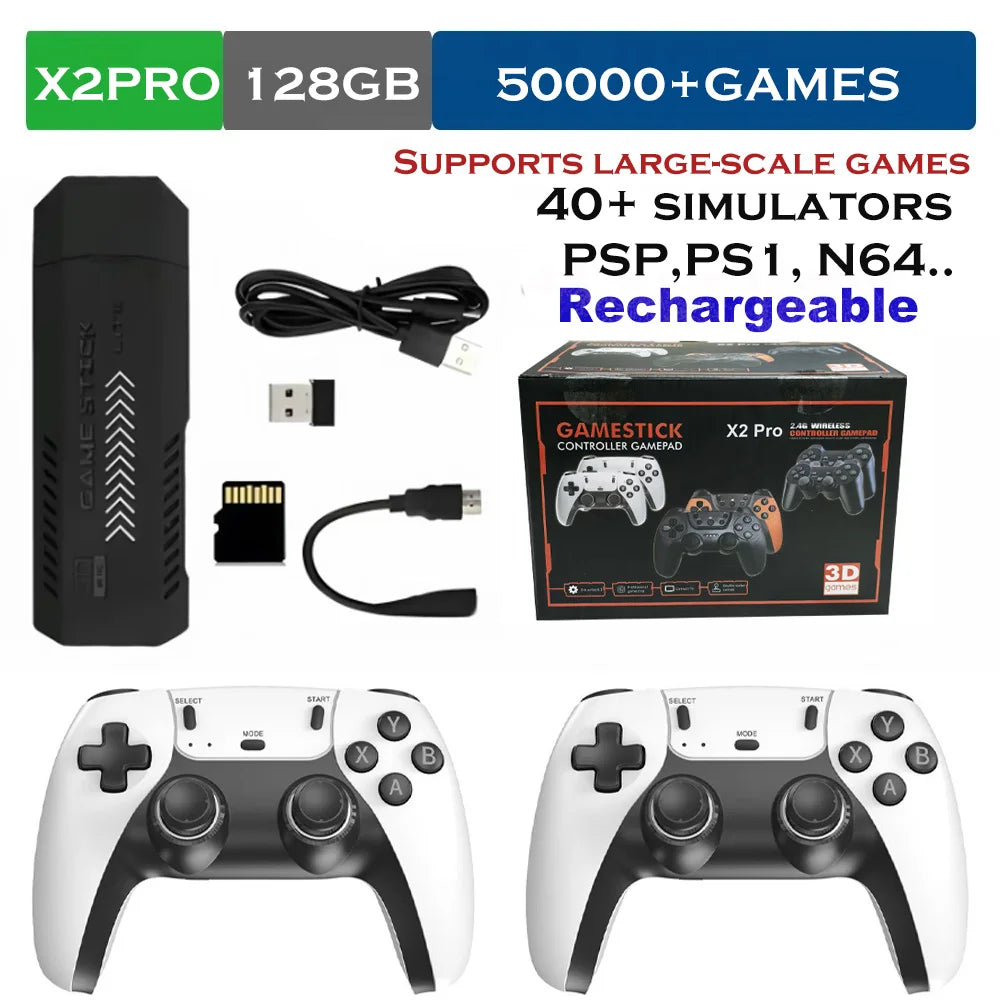 The X2 Pro video game console comes with 50,000 retro games and over 40 emulators, and is compatible with PS1/N64/PSP. by Tech-Home Store