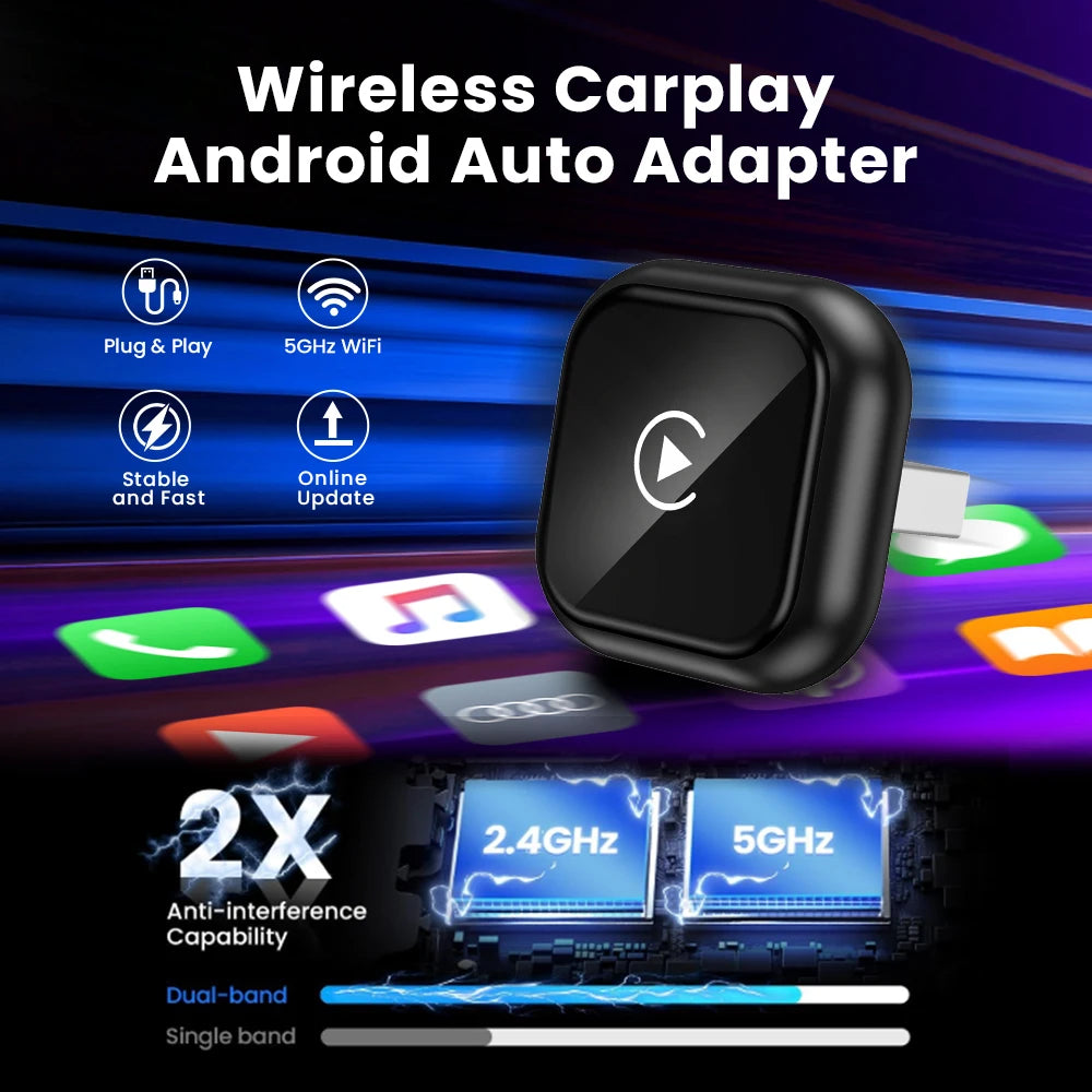 2026 NEW Wireless Carplay Adapter Android Auto 2in 1 Smart Dongle For iphone Android Phone For Volvo Benz Mg Kia Chery VW Honda by Tech-Home Store