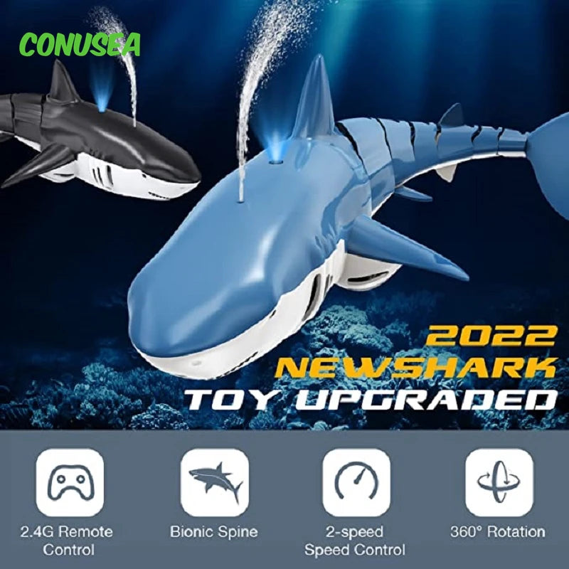 Smart Rc Shark whale Spray Water Toy Remote Controlled Boat ship Submarine Robots Fish Electric Toys for Kids Boys baby Children by Tech-Home Store