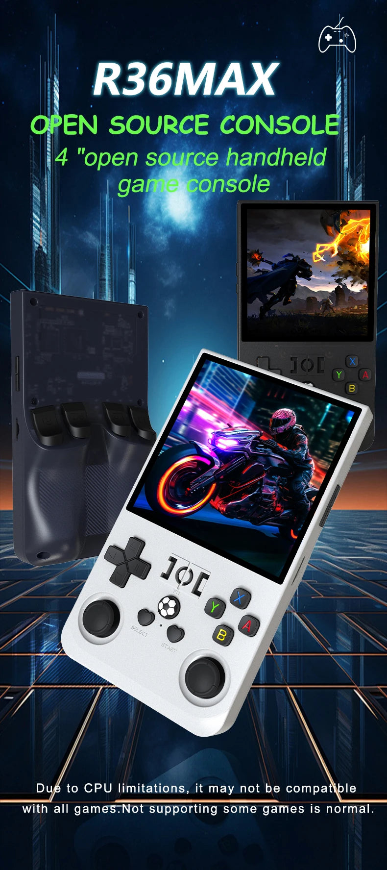 R36 Max Console Handheld Game Players 4inch IPS Screen Open Source Console Retro Pocket Video Player 64G/128G Up to 22000+ Games by Tech-Home Store