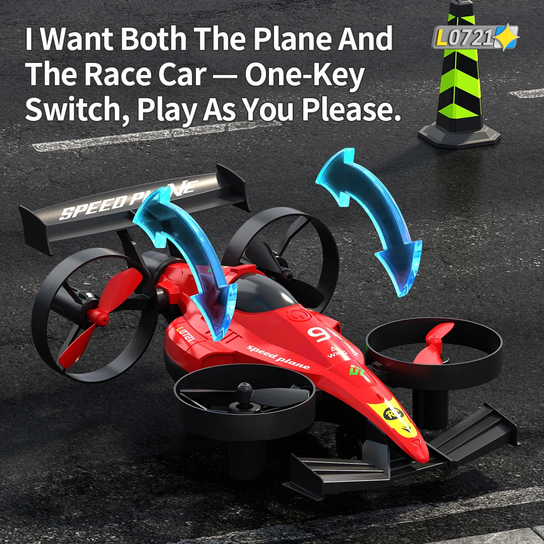 2-in-1 Land-Air Dual Dual RC Quadcopter & RC Drift Car 2.4G Remote Control Airplane One-Key Roll 360° Flips Electric RC Toys by Tech-Home Store