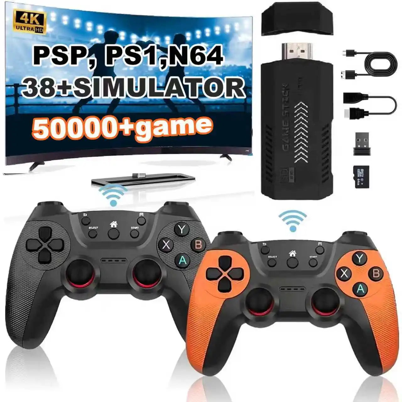 X2Pro TV Game Stick 4K HD Video Handle Game Console 40K/50K Games 64g/128g for PSP Retro Arcade Games PK M15 Pro for Home Gaming by Tech-Home Store